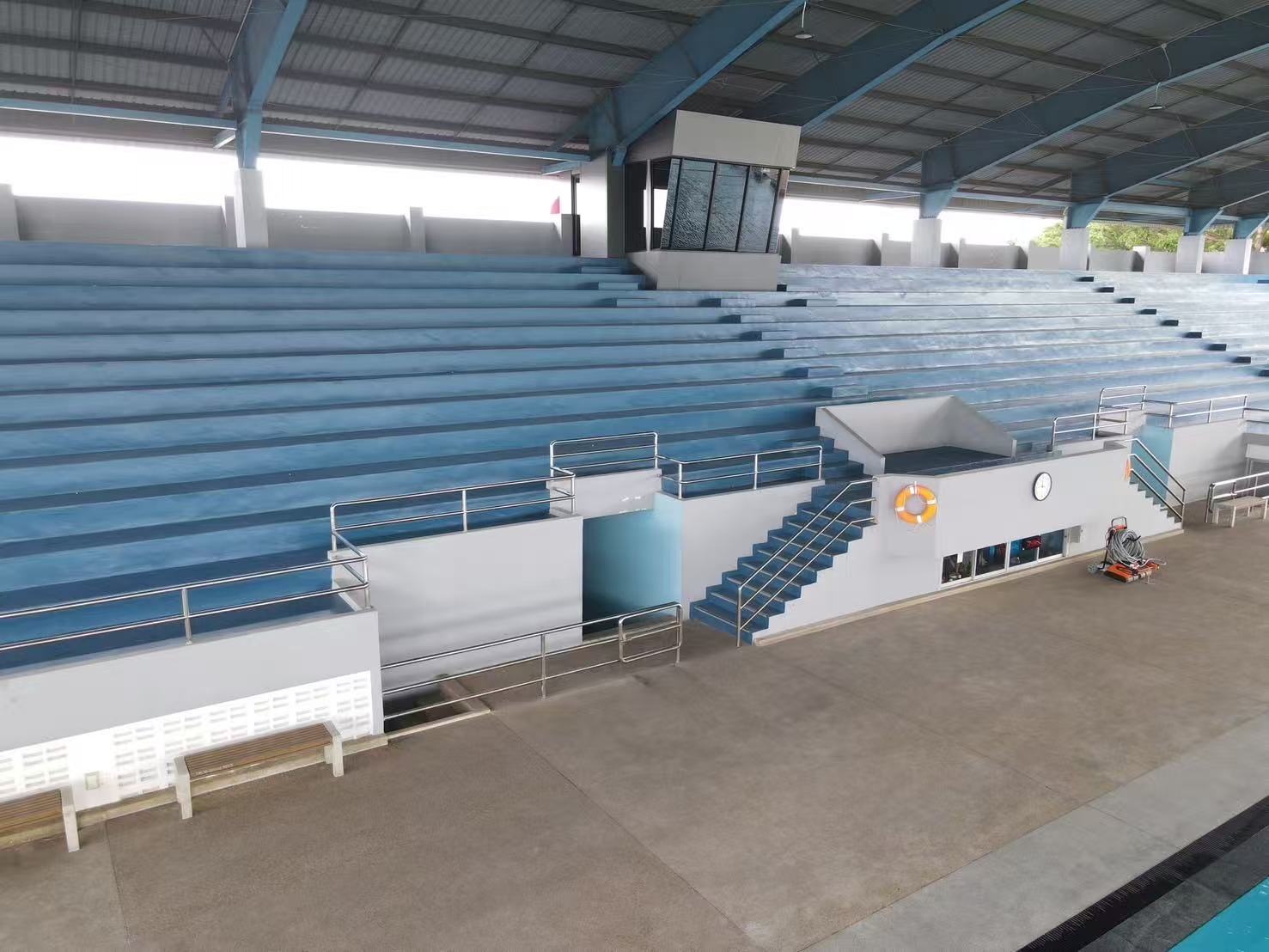Aquatic center spectator area