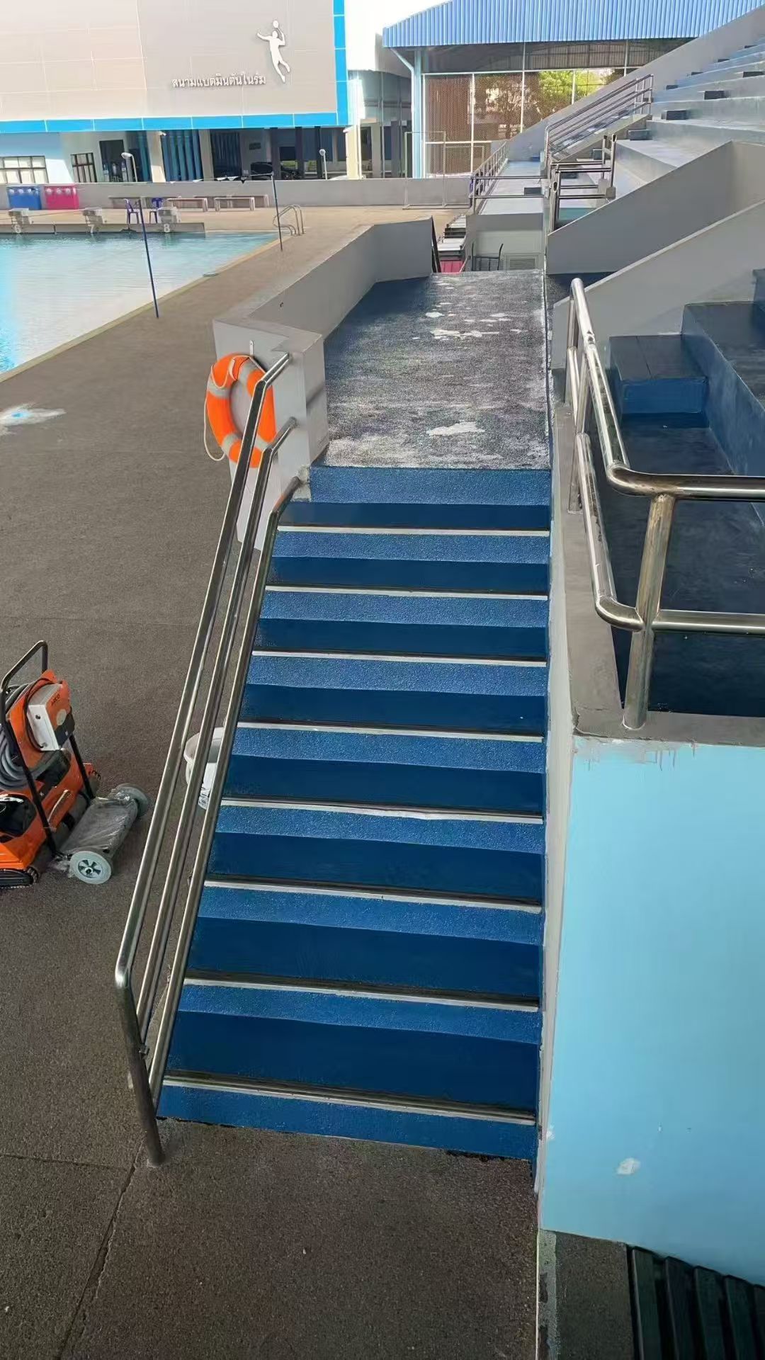 Aquatic center steps and pool edge